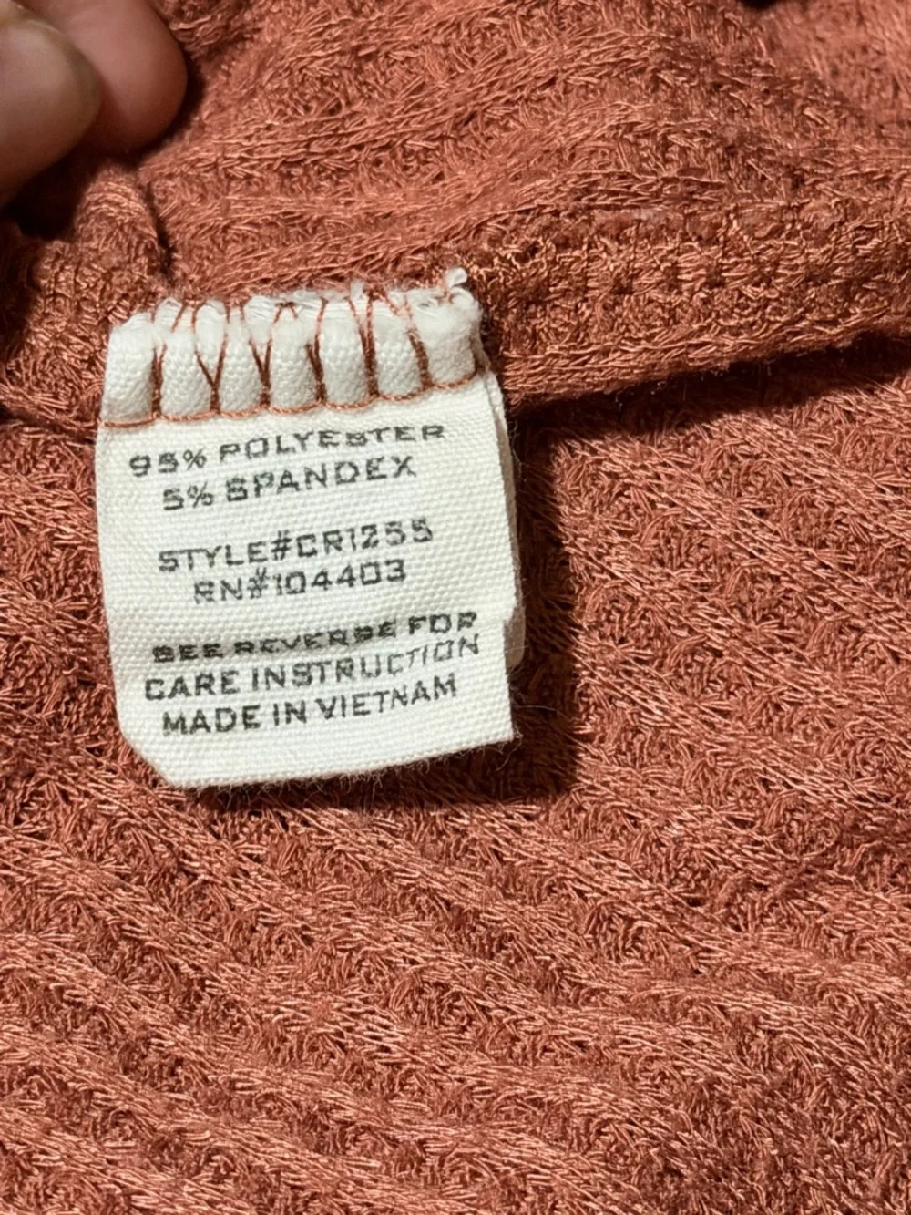mine rust waffle knit pajama set - terracotta hue - Picture 10 of 10
